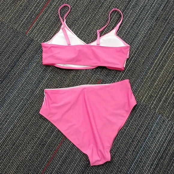 Blue Twist Bikini Swim Top High Waisted Bottoms NWOT Size XL - Picture 5 of 7